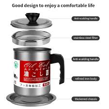 Oil Filter Pot 1.4L | Oil Strainer For Kitchen | Oil Container Pot Filter 1.4 Liter (Without Box)